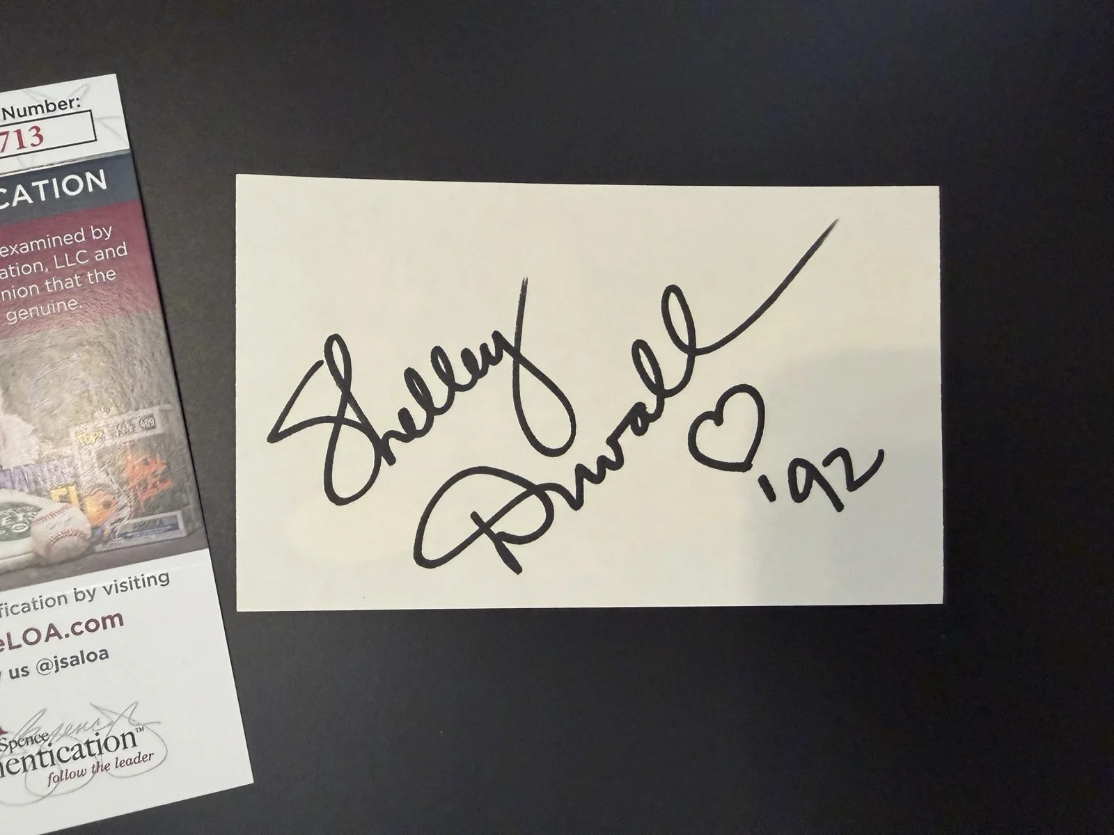 Shelley Duvall Signed Autograph Card JSA Certified The Shining, image 2