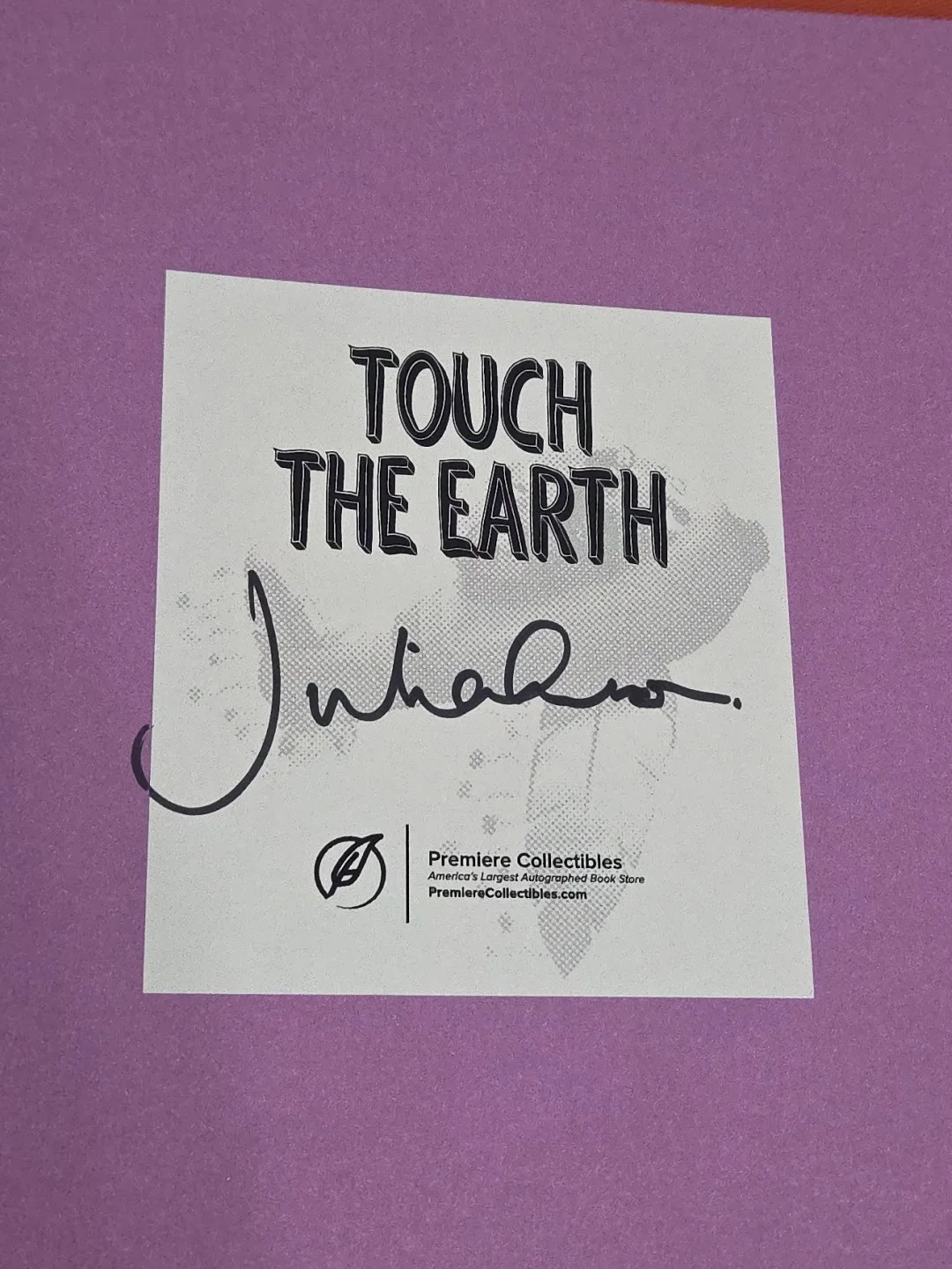 Julian Lennon Autographed/Signed Touch The Earth Hardcover Book, изображение 3