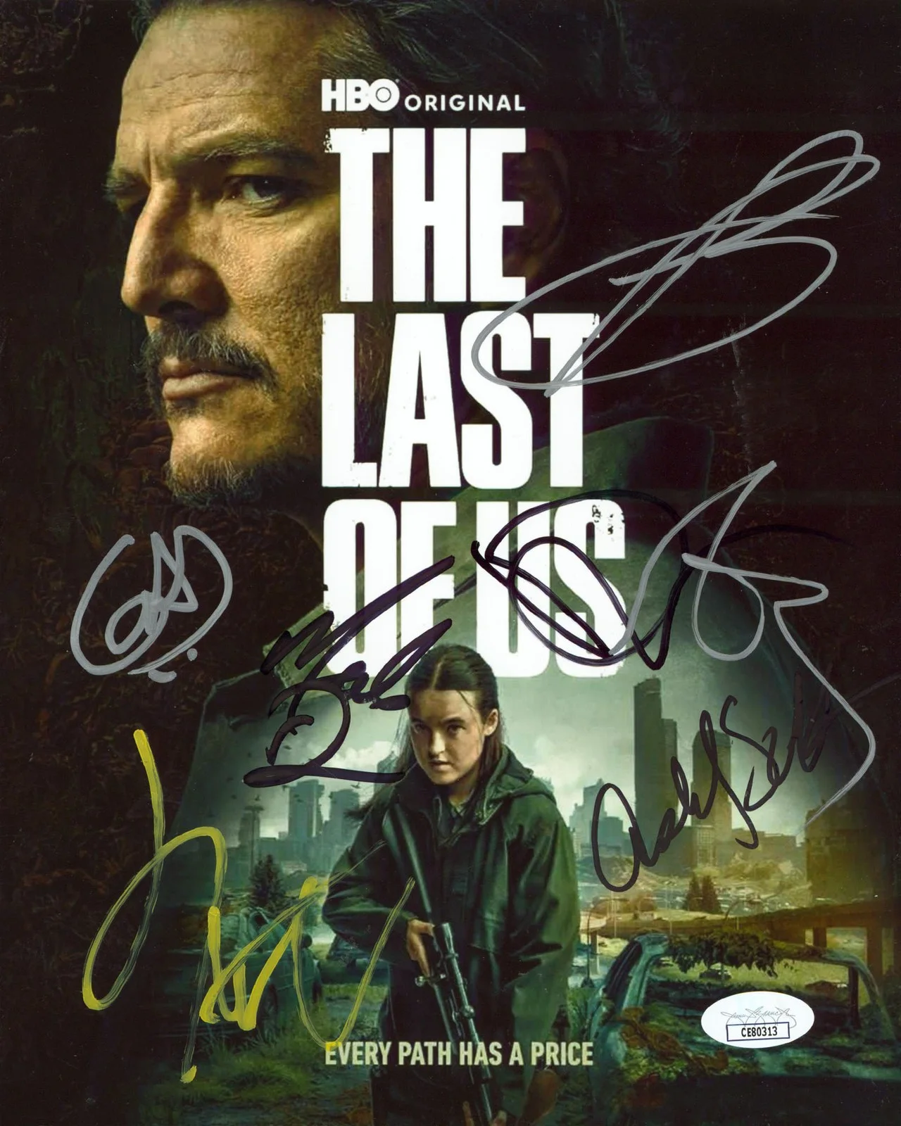 Gustavo Santaolalla, Roy Baker, Young Mazino, Merle Dandridge, Ti — (6) Santaolalla, Baker, Mazino, +3 The Last Of Us Signed 8x10 Photo JSA #CE80313