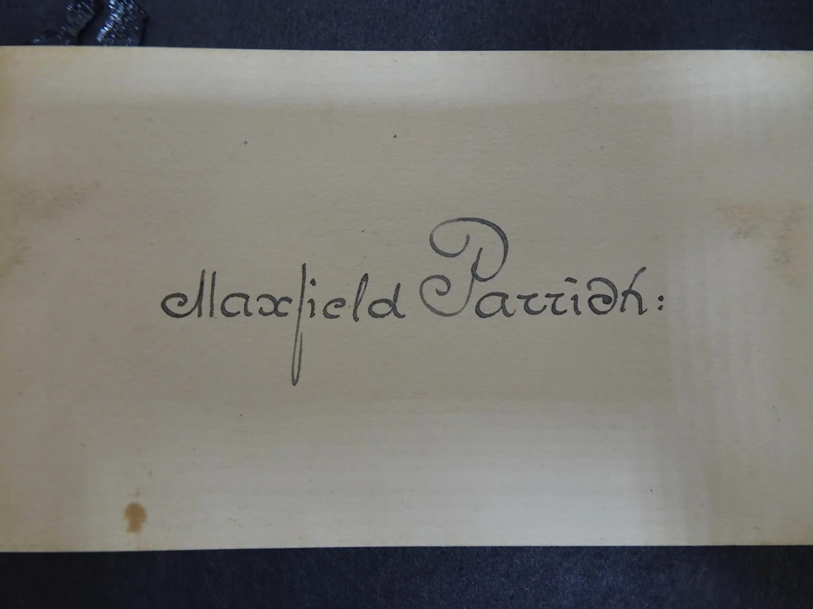 Maxfield Parrish — Maxfield Parrish Artist Illustrator Hand Signed Autograph Card Paper Signature, изображение 2