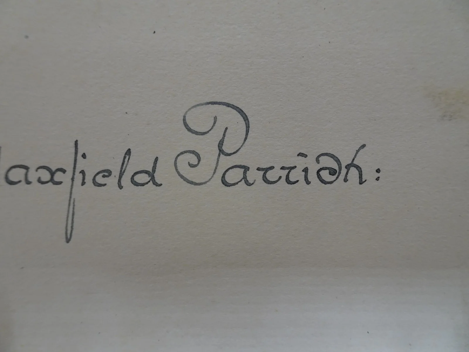 Maxfield Parrish — Maxfield Parrish Artist Illustrator Hand Signed Autograph Card Paper Signature, изображение 4