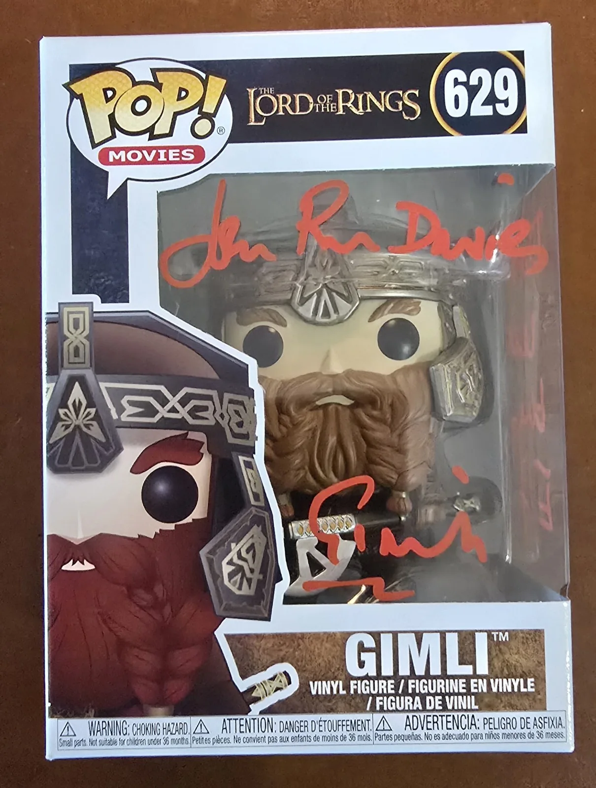 John Rhys Davies — John Rhys Davies Signed Gimli Funko #629 With Quote Lord Of The Rings Galaxycon