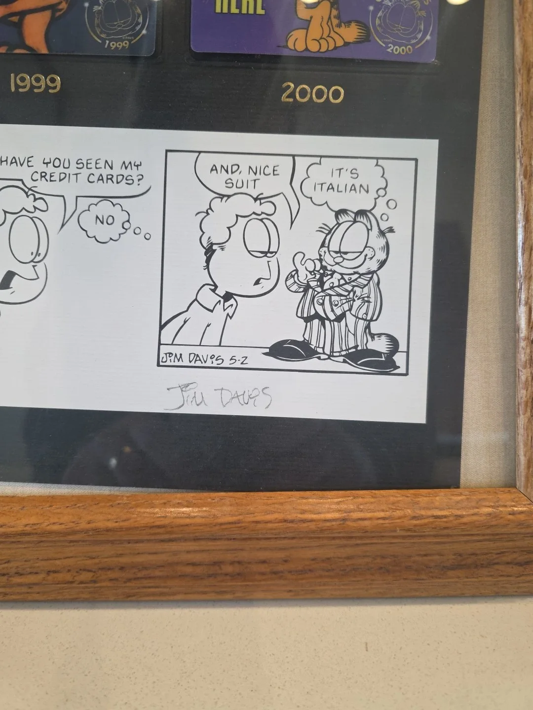Jim Davis — SIGNED Garfield Original Daily Comic Strip print Bank Credit Card Jim Davis, image 3