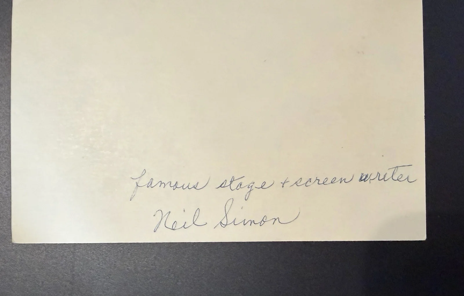 Neil Simon Signed Autograph Card 3x5 – Playwright / Screenwriter Signature, image 3