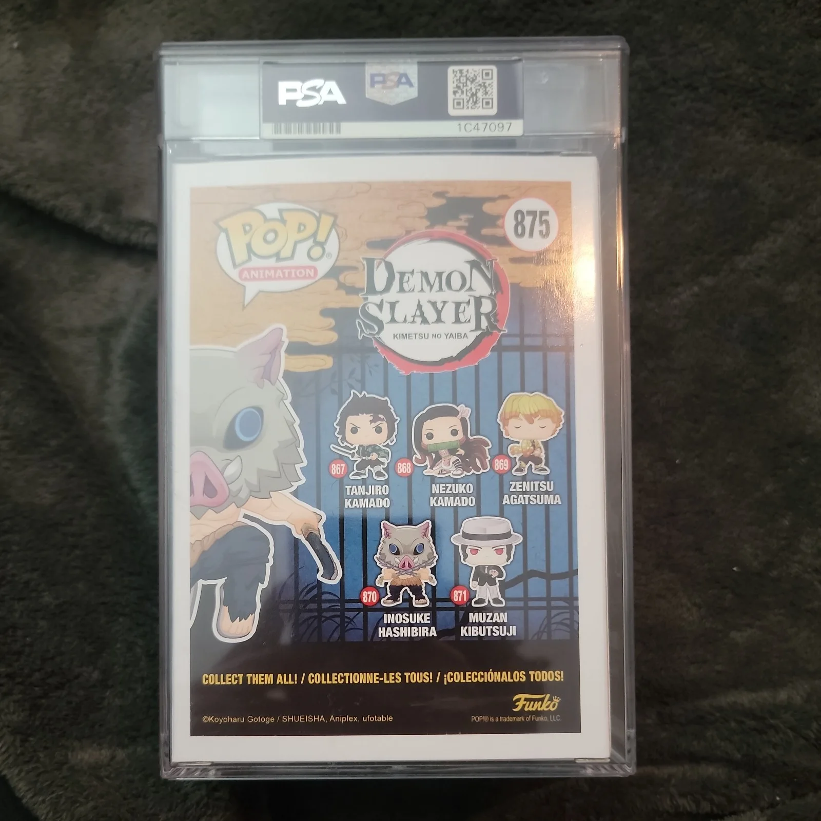 BRYCE PAPENBROOK — BRYCE PAPENBROOK SIGNED INOSUKE HASHIBIRA FLOCKED FUNKO POP GEM MT 10 PSA SLAB, image 3