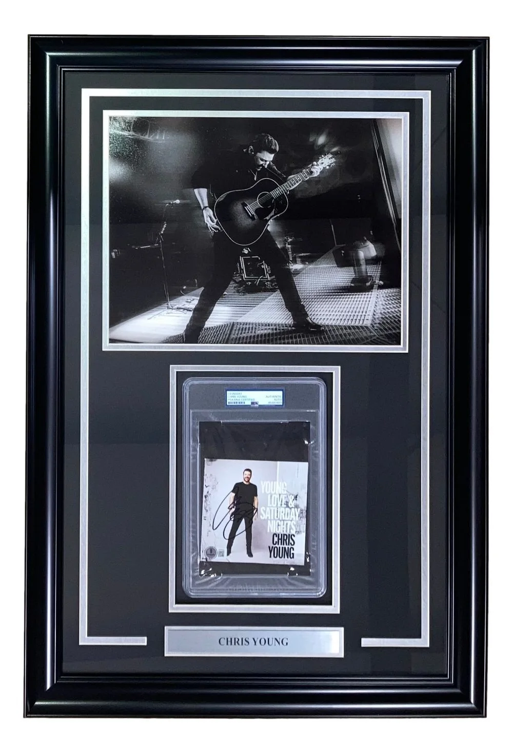 Chris Young — Chris Young Signed Framed Young Love & Sat Nights CD Booklet w/ 11x14 Photo PSA