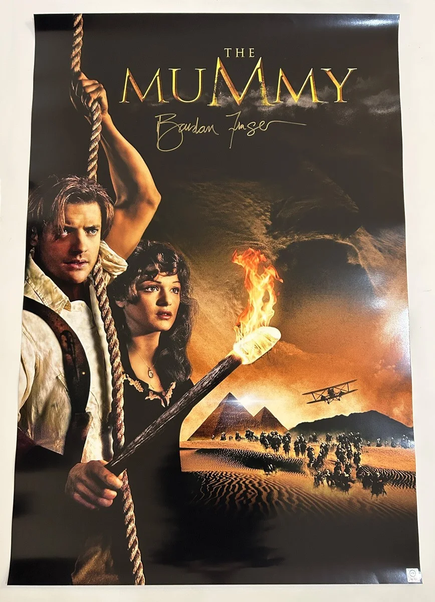 Brendan Fraser — BRENDAN FRASER SIGNED The Mummy 27x40 Movie Poster Autographed - COA & PICTURE, изображение 2