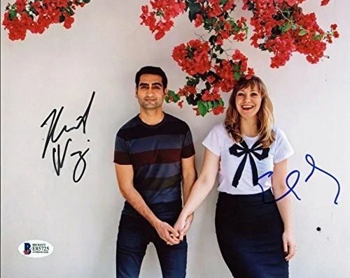 Kumail Nanjiani, Emily Gordon — Kumail Nanjiani & Emily Gordon The Big Sick Signed 8x10 Photo BAS #E85725, image 2