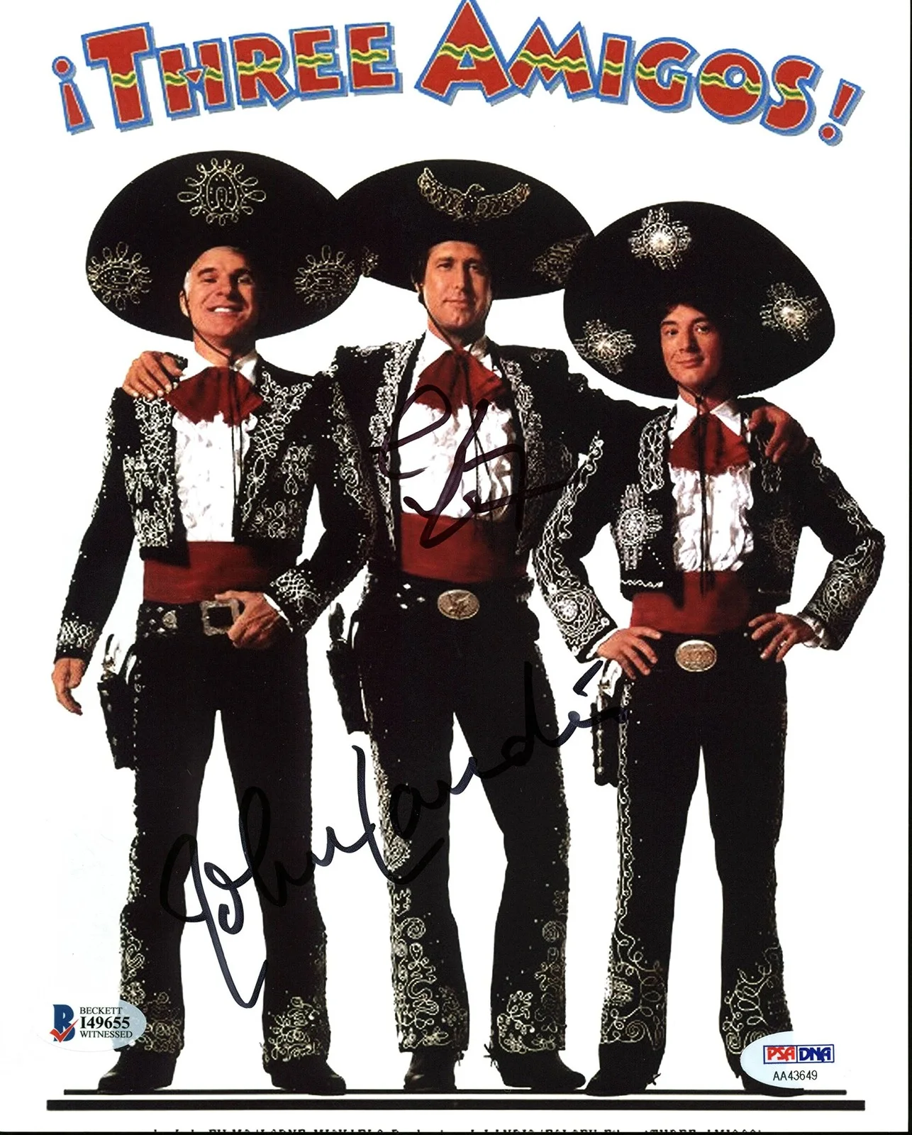 Chevy Chase, John Landis — Chevy Chase & John Landis Three Amigos Signed 8X10 Photo BAS Witnessed #I49655, изображение 3