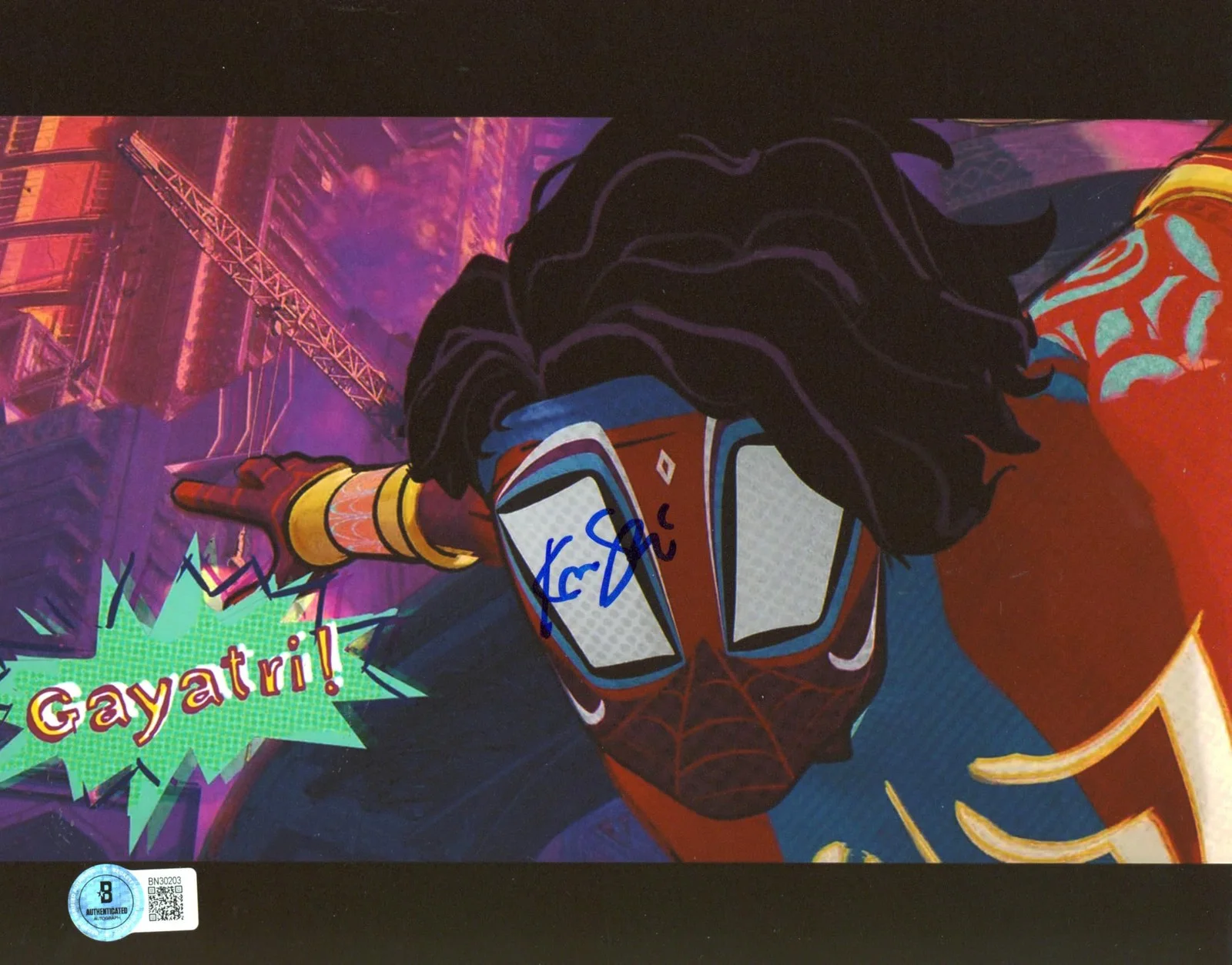 Karan Soni — Karan Soni Spider-Man: Into The Spider-Verse Signed 8x10 Photo BAS #BN30203, изображение 3
