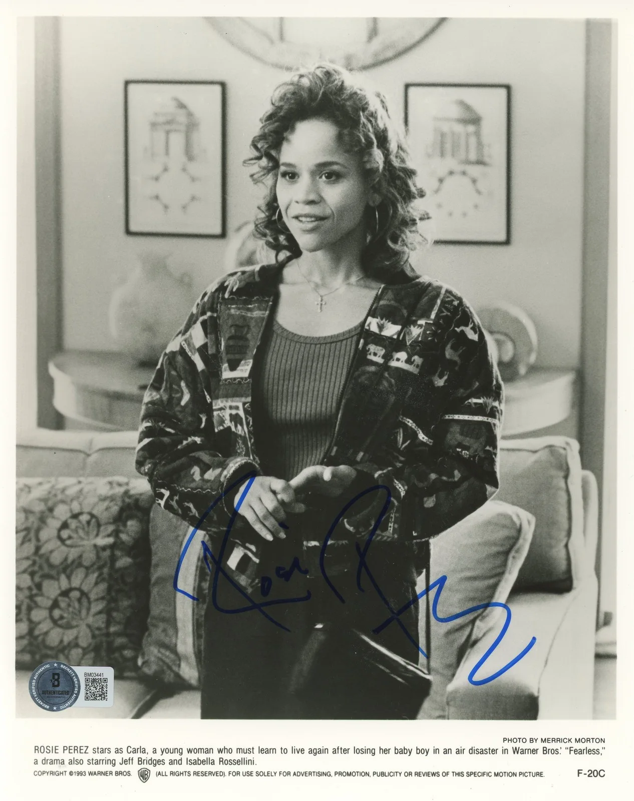 Rosie Perez — Rosie Perez Fearless Authentic Signed 8x10 Photo Autographed BAS #BM03441