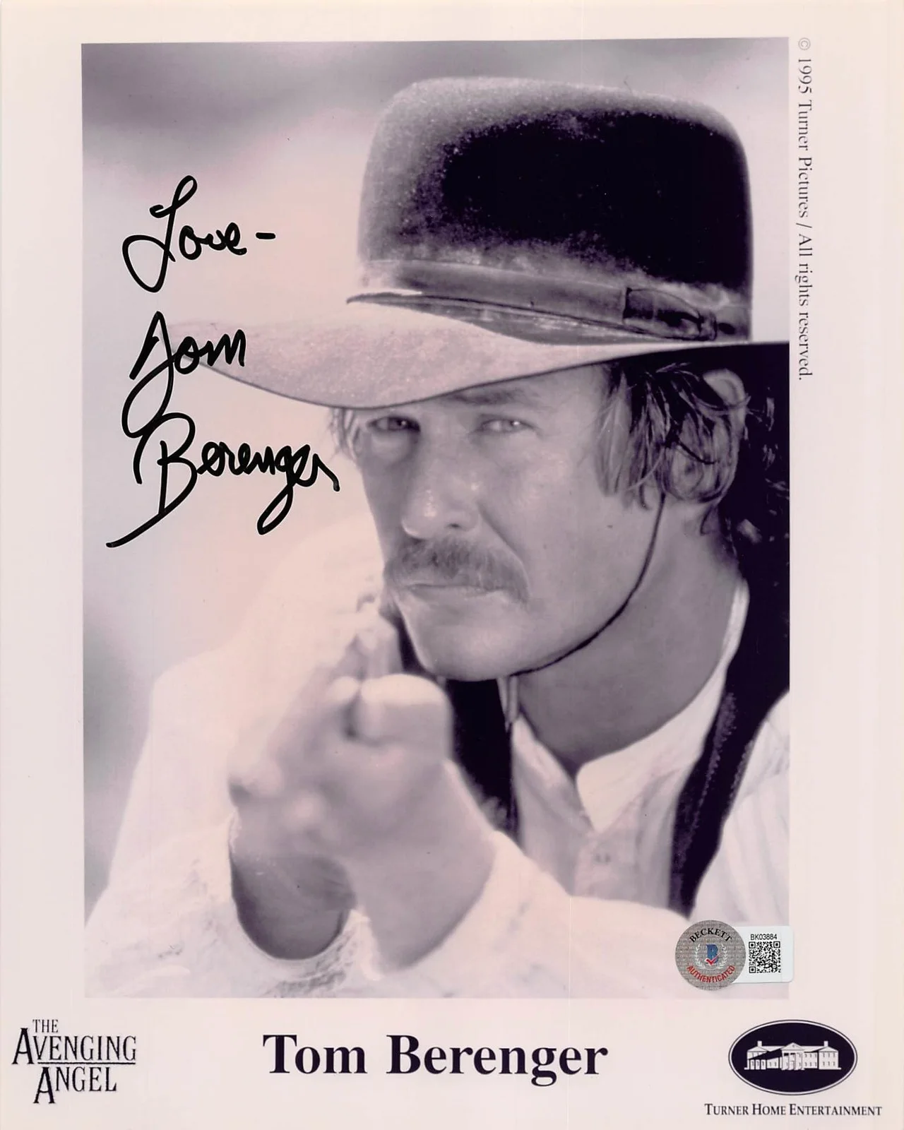 Tom Berenger — Tom Berenger The Avenging Angel "Love" Authentic Signed 8x10 Photo BAS #BK03884, image 3