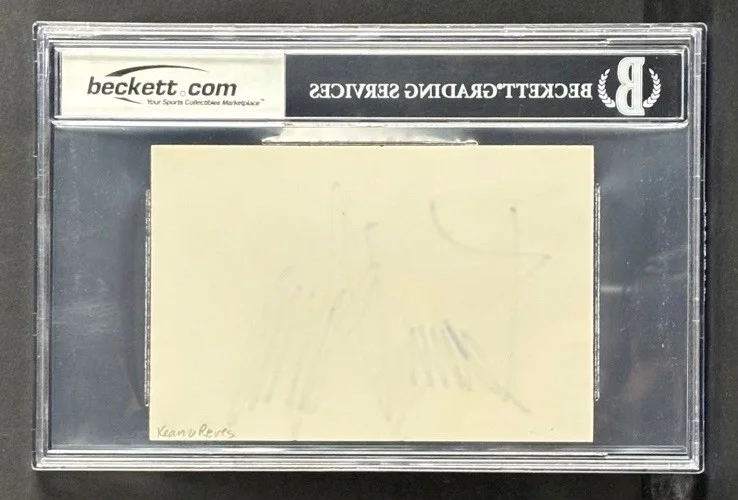 Keanu Reeves — Keanu Reeevs Signed Autograph 4x6 Index Card Beckett Encased Rare Full Signature, image 2