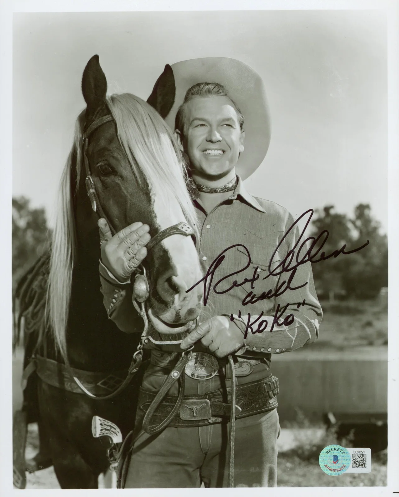 Rex Allen — Rex Allen Colorado Sundown "And Koko" Authentic Signed 8x10 Photo BAS #BL81291