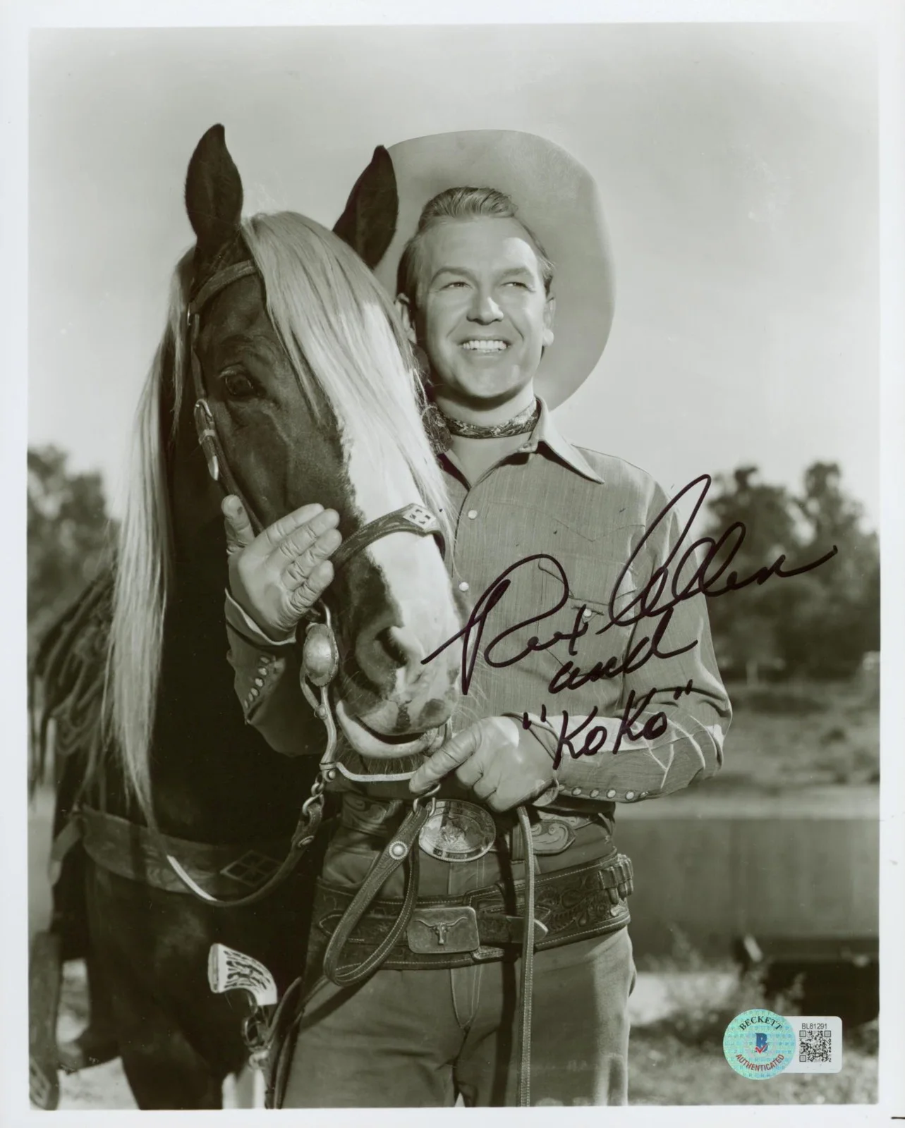 Rex Allen — Rex Allen Colorado Sundown "And Koko" Authentic Signed 8x10 Photo BAS #BL81291, image 3