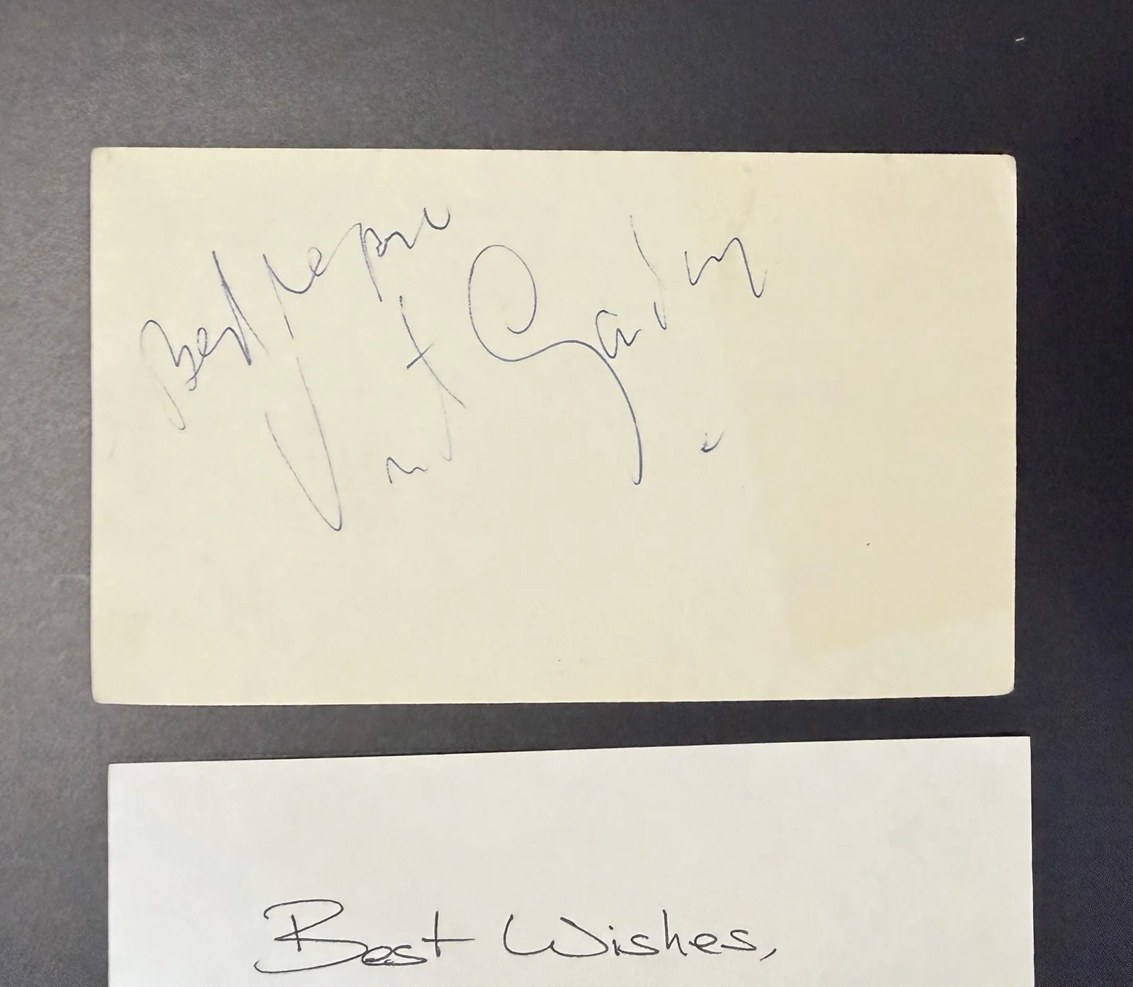 Hope Lange & Vincent Gardenia Signed Autograph Cards 3x5 – Death Wish, изображение 3