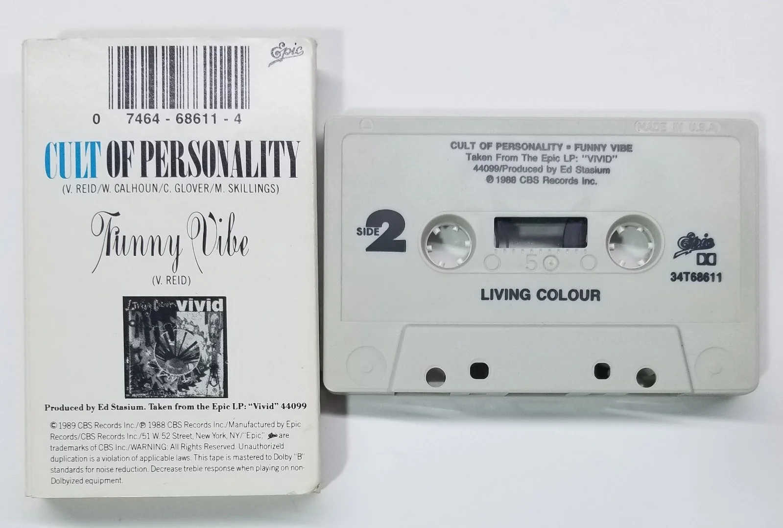 Living Colour SIGNED Cult of Personality Cassette Tape Single COA Corey Vernon +, изображение 2