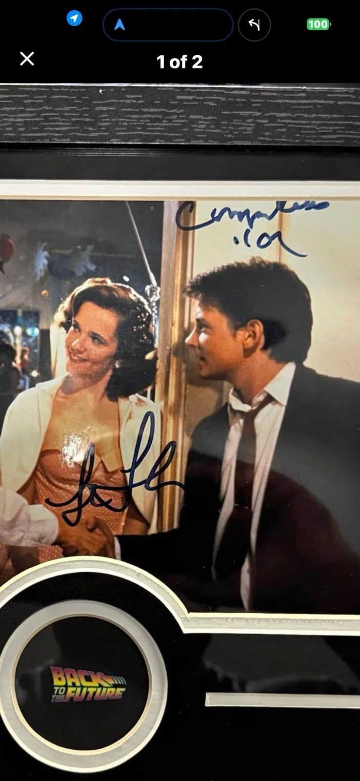BACK TO THE FUTURE DUAL SIGNED DISPLAY – MICHAEL J. FOX PSA/DNA Authenticated, image 2