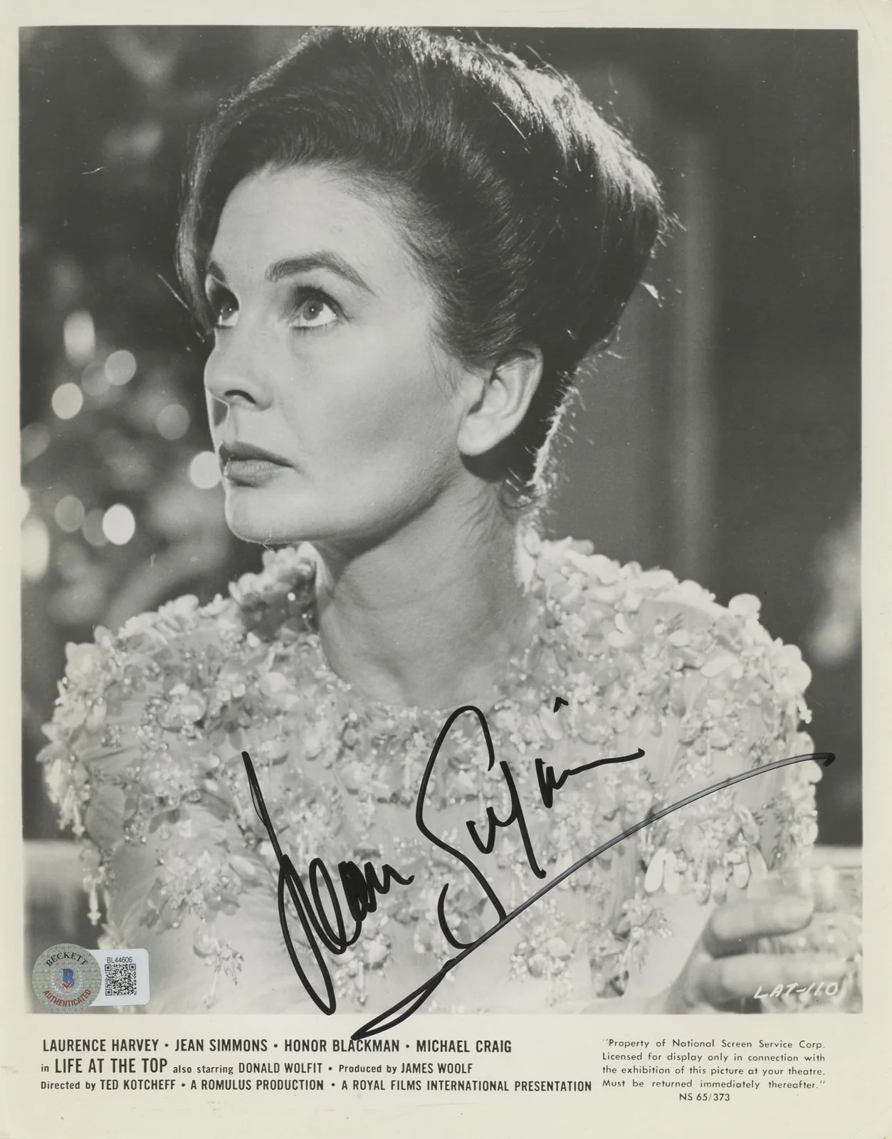 Jean Simmons — Jean Simmons Life at the Top Authentic Signed 8x10 Photo BAS #BL44606, image 3