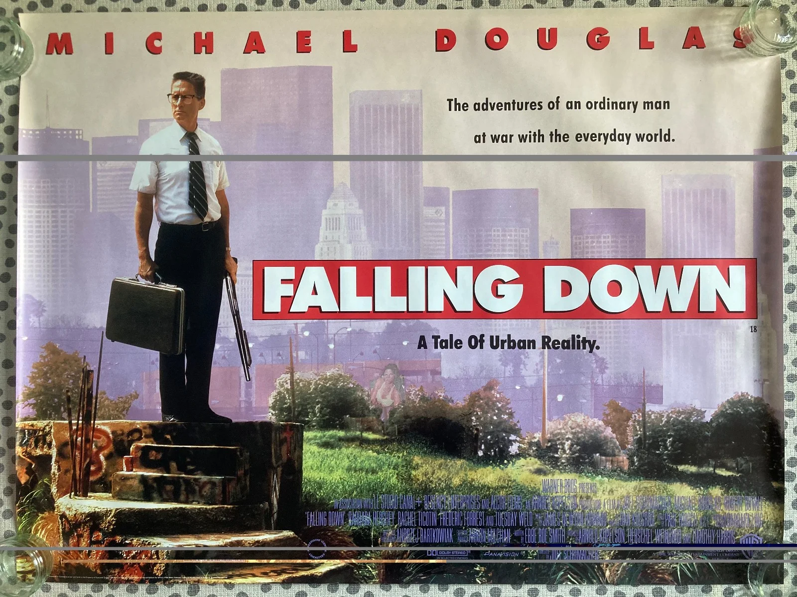 FALLING DOWN (1993) original near-mint double sided UK quad poster (30 x 40), изображение 2