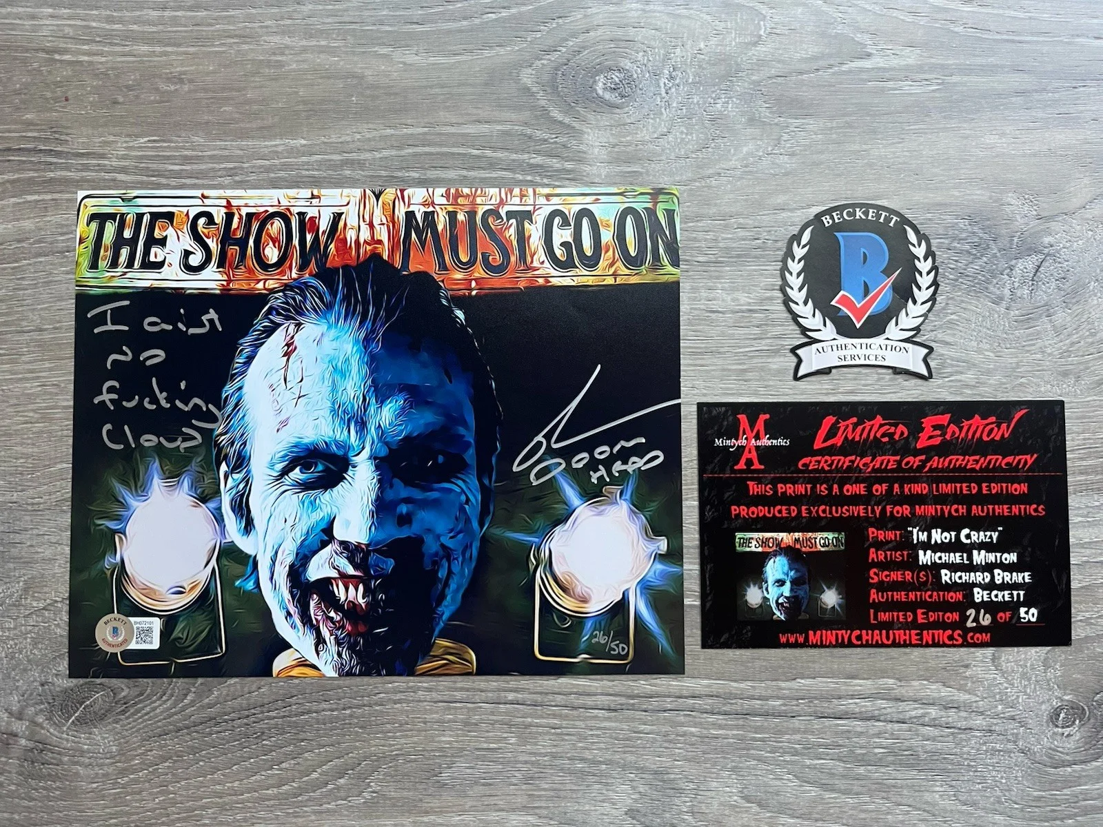 Richard Brake — Richard Brake Signed Doom-Head 8x10 Photo Beckett COA 31 Horror Auto