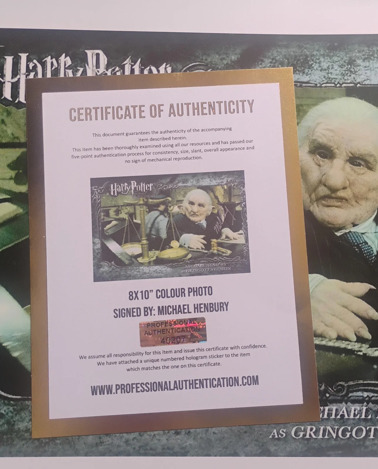 Michael Henbury Hand Signed Autograph 8x10 Photo COA Harry Potter NO TARIFFS, изображение 4