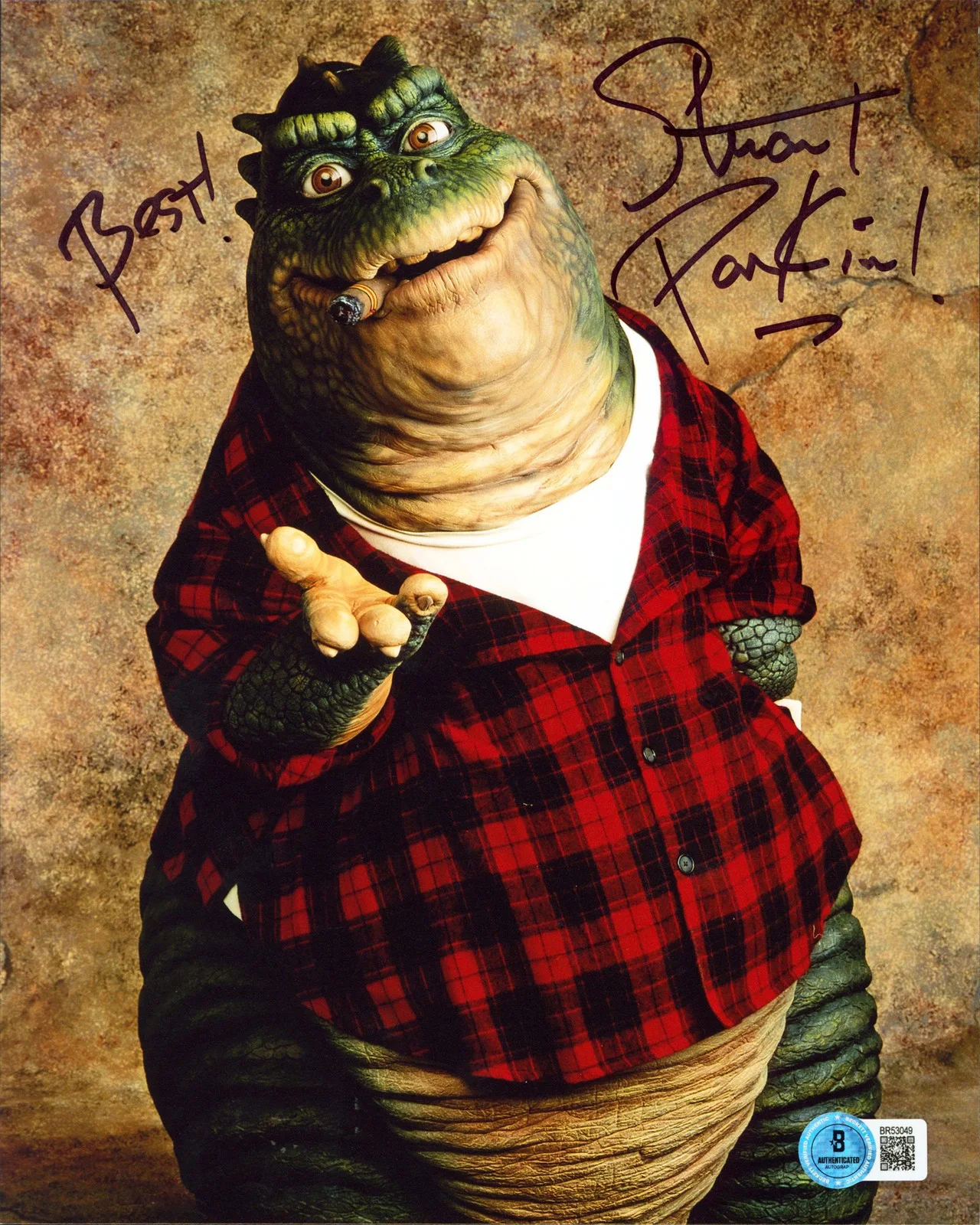 Stuart Pankin — Stuart Pankin Dinosaurs "Best!" Signed 8x10 Vertical Photo BAS #BR53049