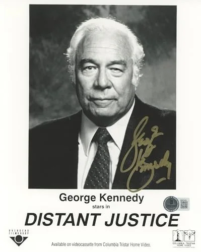 George Kennedy — George Kennedy Distant Justice Authentic Signed 8x10 Photo BAS #BM03509, image 2