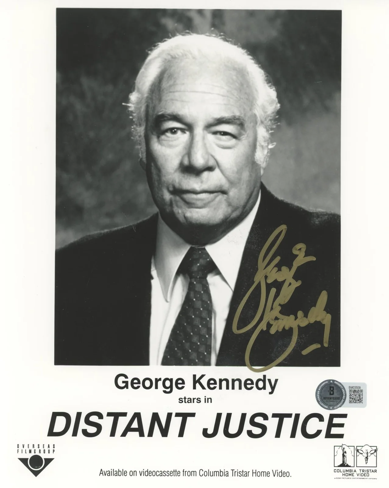 George Kennedy — George Kennedy Distant Justice Authentic Signed 8x10 Photo BAS #BM03509, image 3