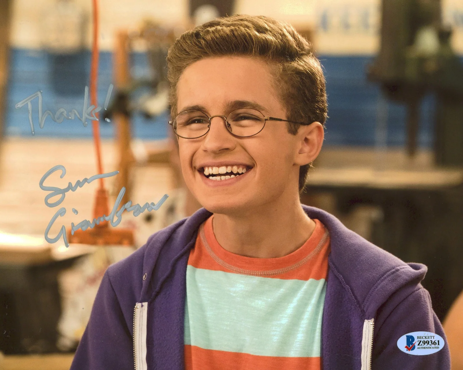 Sean Giambrone — Sean Giambrone The Goldbergs "Thanks!" Authentic Signed 8x10 Photo BAS #Z99361