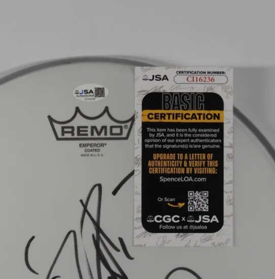 Cheap Trick JSA Signed Autograph 12" Drumhead Drum Head, image 2