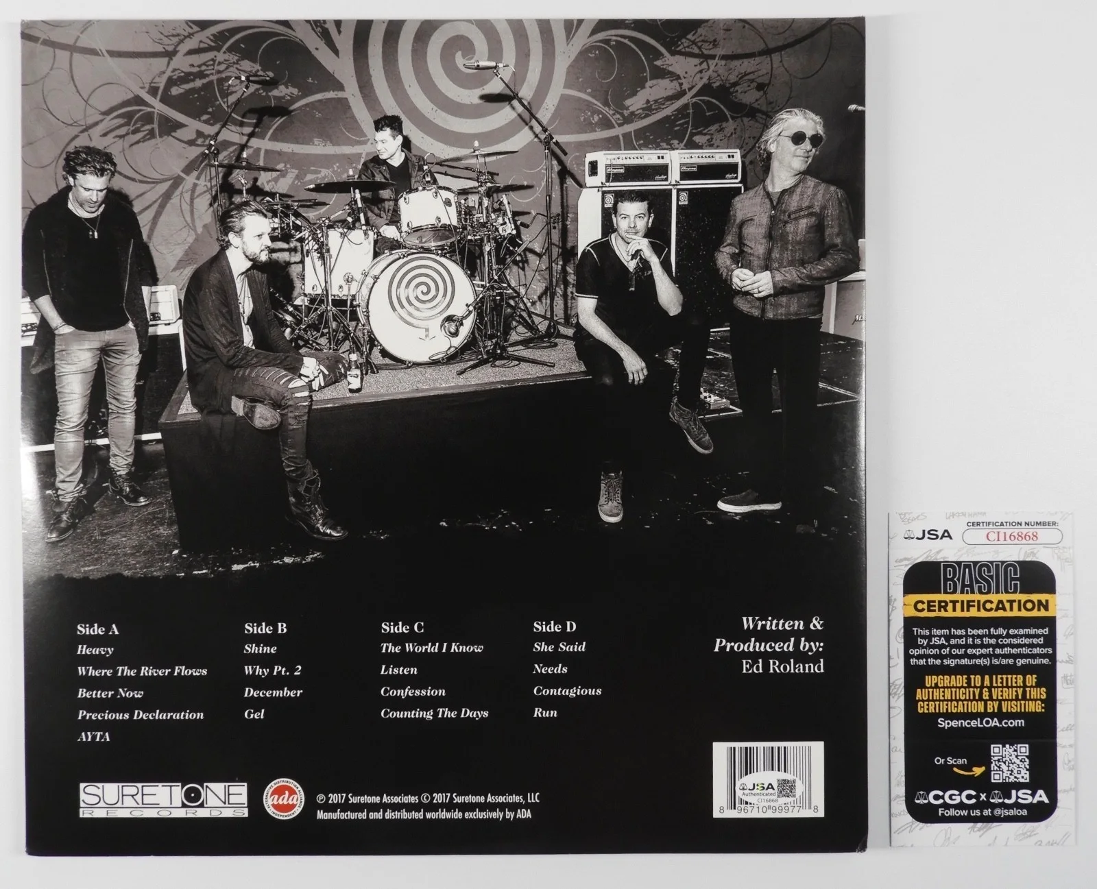 Collective Soul JSA Signed Autograph Album Vinyl Record Fully Signed, изображение 2