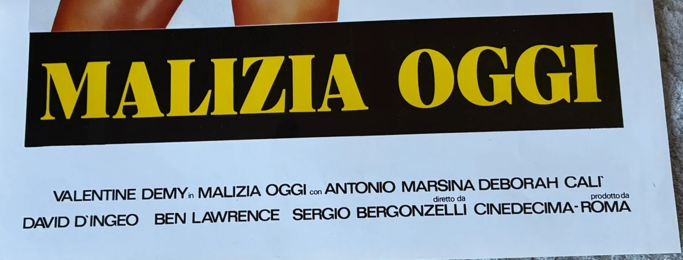 Original Vintage Italian Adult Film Poster - MALIZIA OGGI, изображение 3