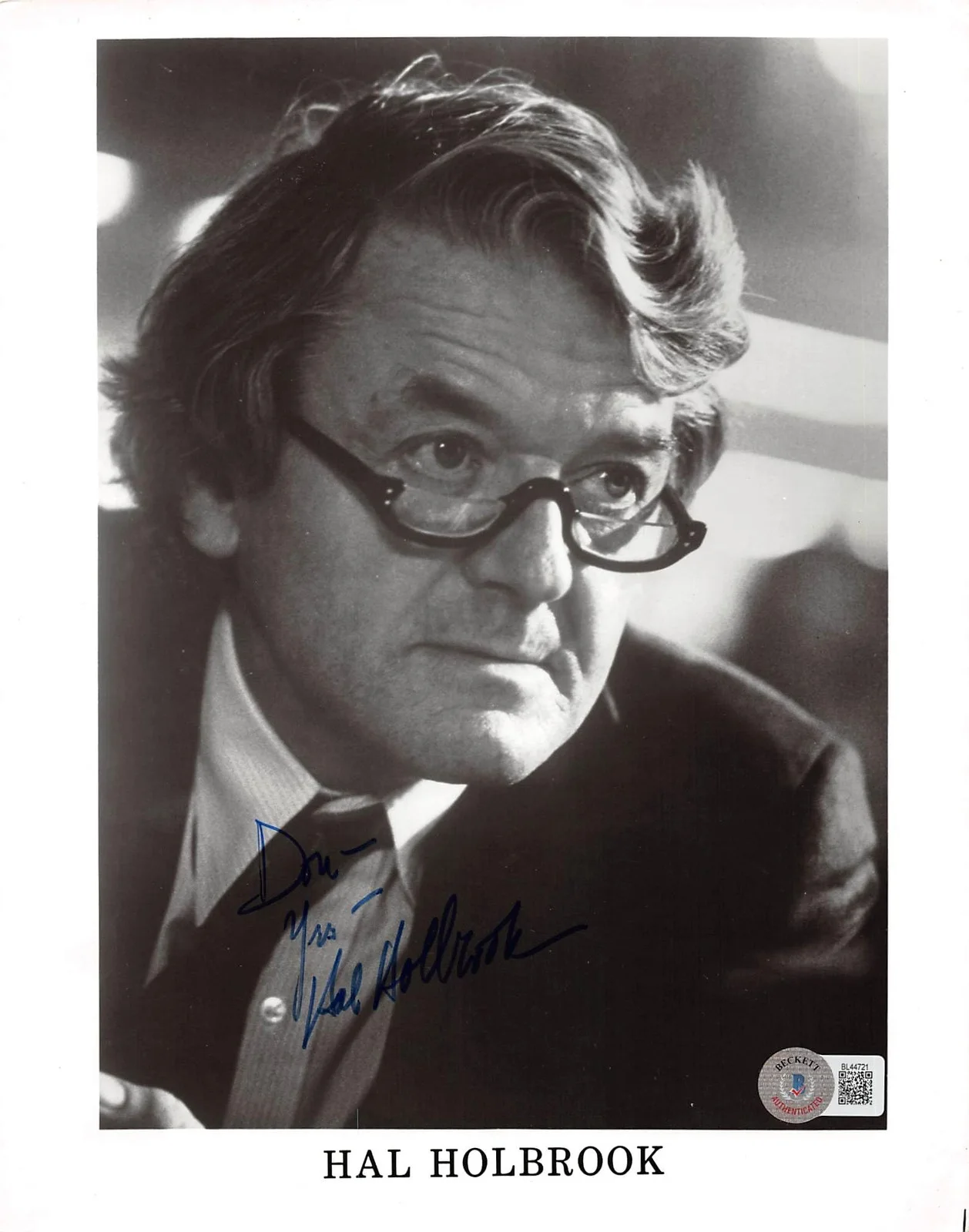 Hal Holbrook — Hal Holbrook Lincoln "Don, Yours" Authentic Signed 8x10 Photo BAS #BL44721, image 3