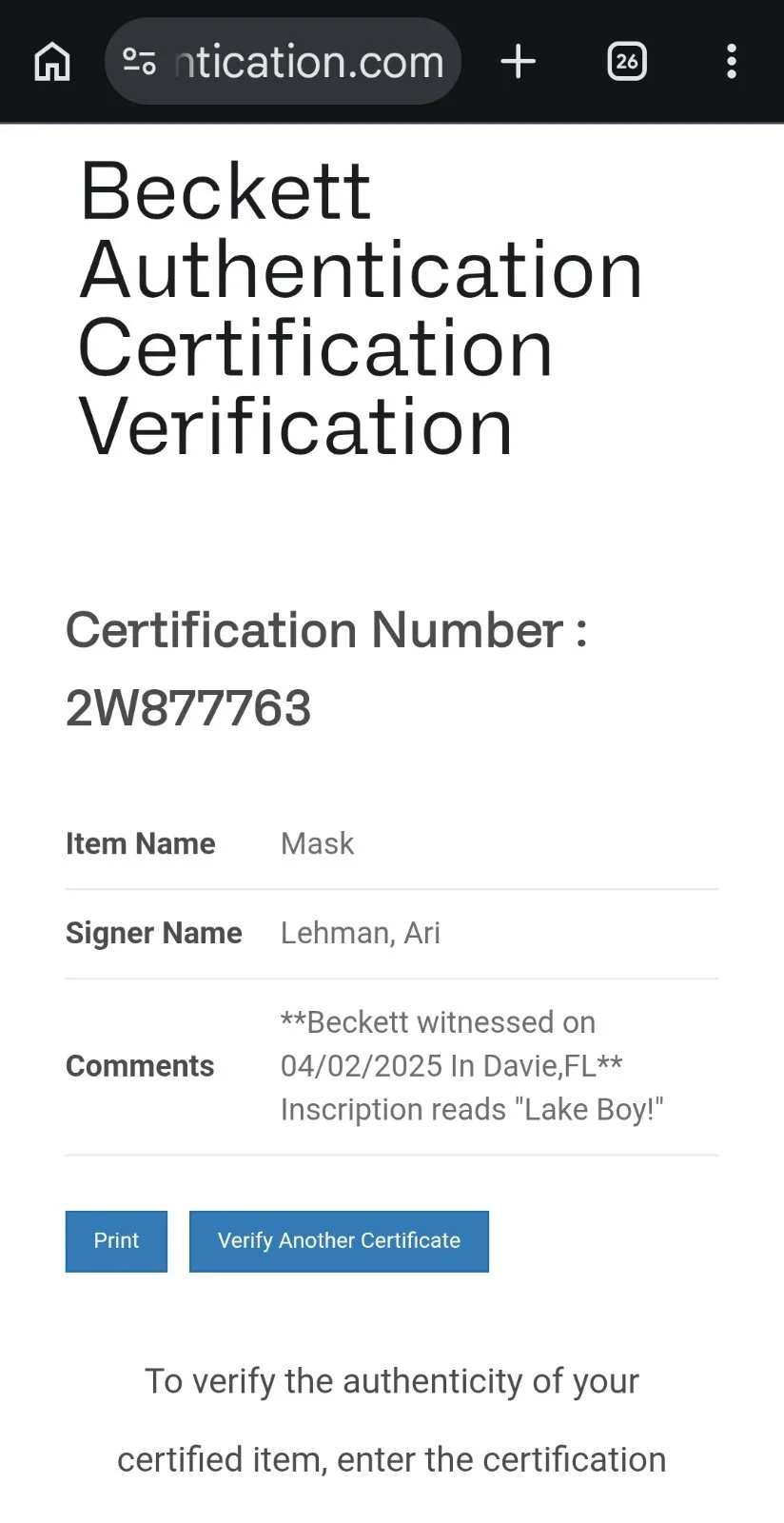 Ari Lehman — Friday the 13th Ari Lehman Jason Vorhees Signed Mask Beckett Certified w/ inscr, image 5