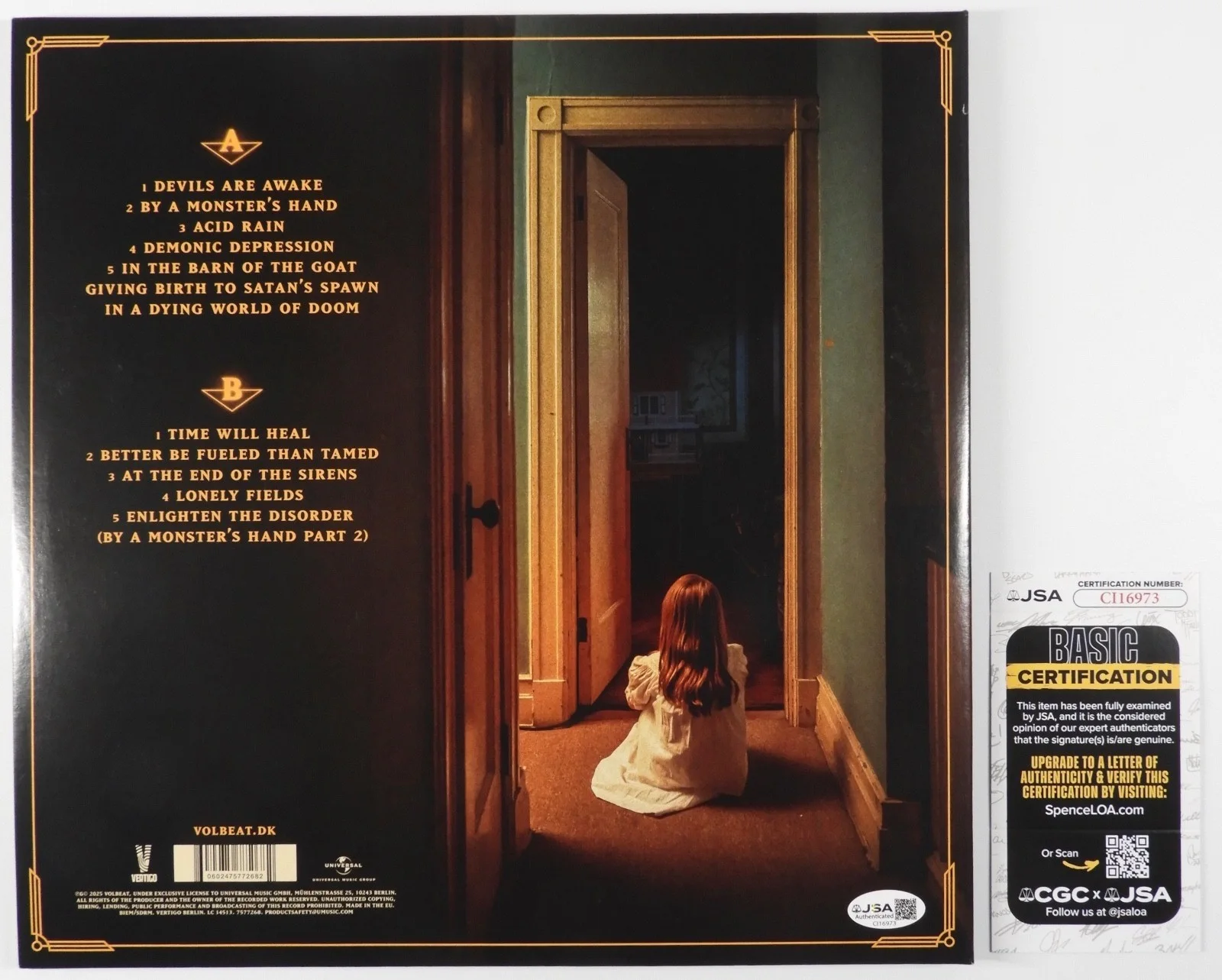Volbeat JSA Signed Autograph Record Album Vinyl God Of Angels Trust, изображение 2