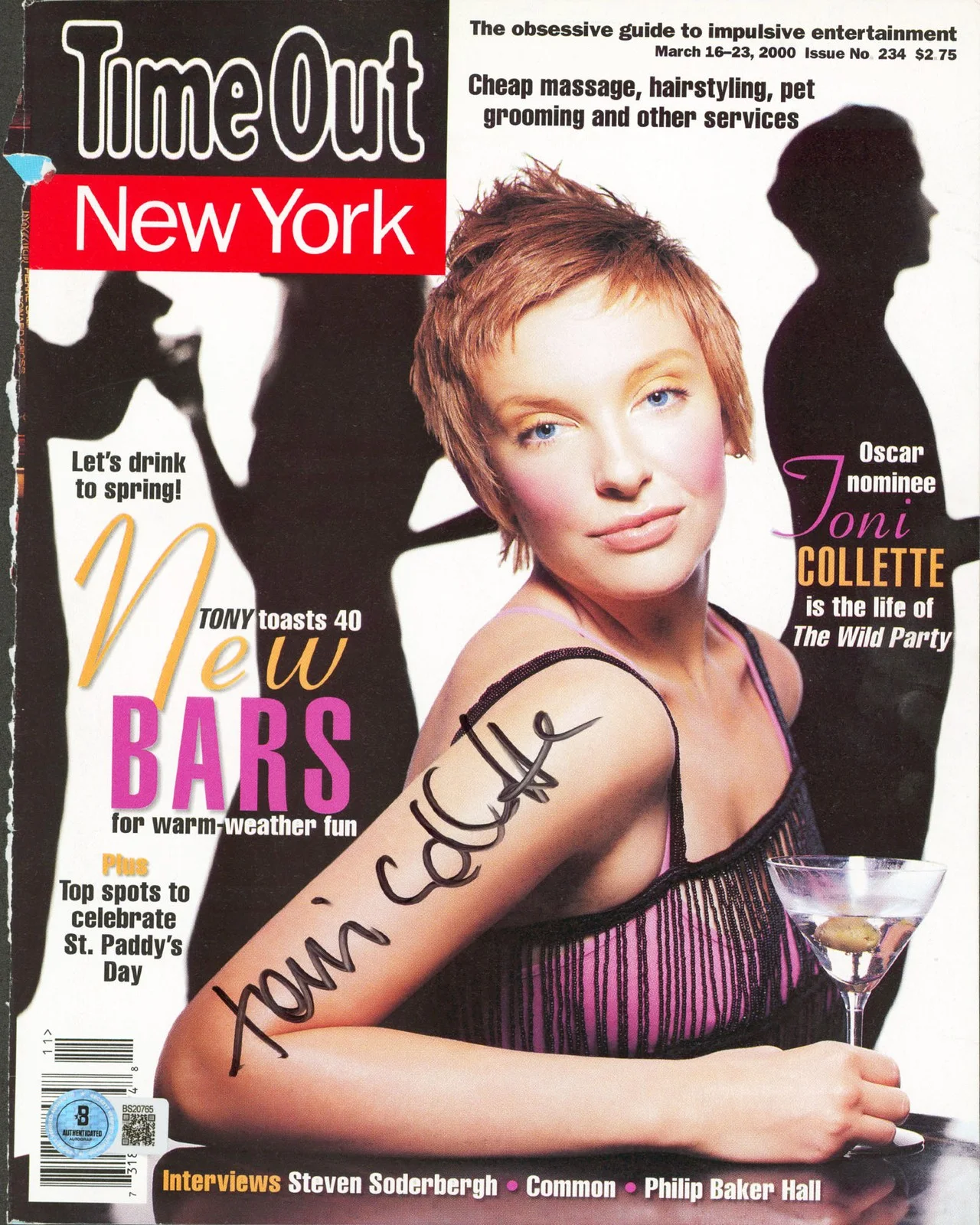 Toni Collette — Toni Collette Signed Time Out New York Magazine Cover March 2000 BAS #BS20765
