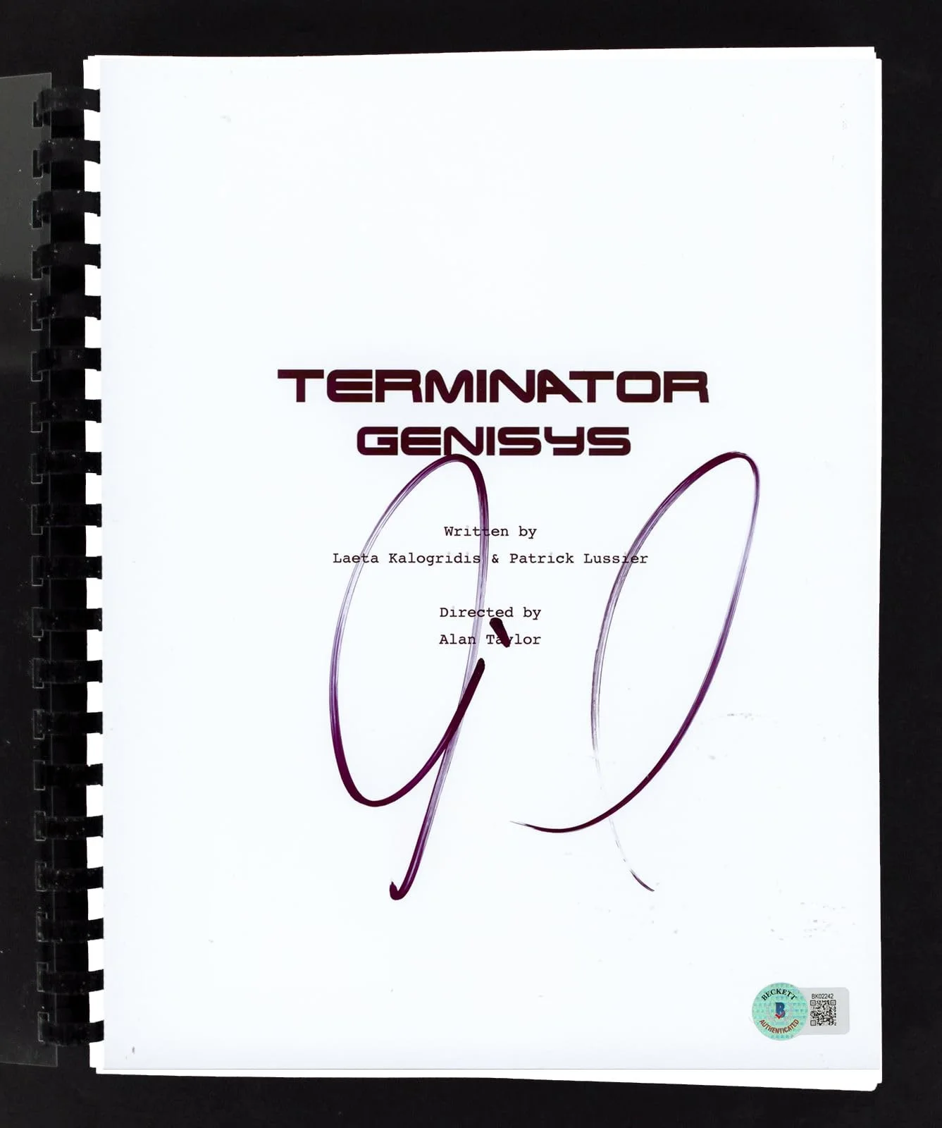 Jai Courtney — Jai Courtney Terminator Genisys Authentic Signed Movie Script BAS #BK02242, image 3