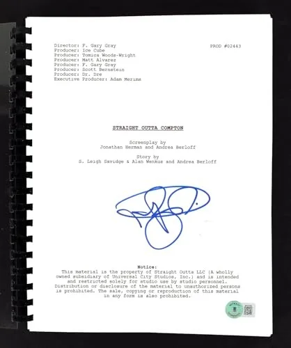 Neil Brown Jr — Neil Brown Jr. Straight Outta Compton Authentic Signed Movie Script BAS #BH33190, image 2