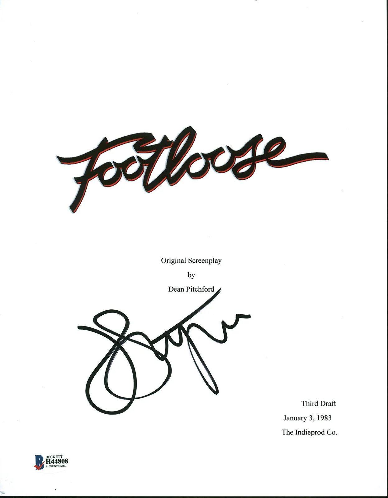 John Lithgow — John Lithgow Footloose Authentic Signed Movie Script Cover BAS #H44808, image 3