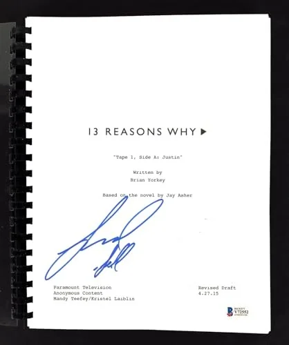 Brandon Larracuente — Brandon Larracuente "Jeff" Signed 13 Reasons Why Pilot Tv Script BAS #V72552, изображение 2