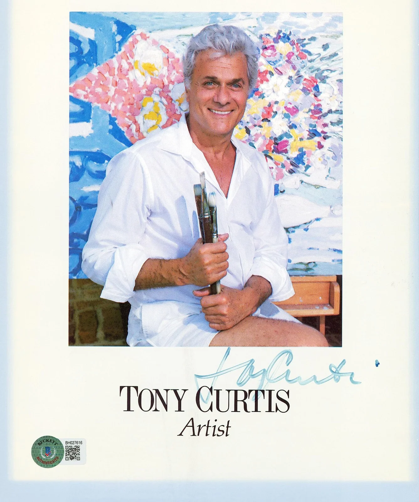 Tony Curtis — Tony Curtis Some Like It Hot Authentic Signed 8x10 Magazine Page BAS #BH027616, изображение 3