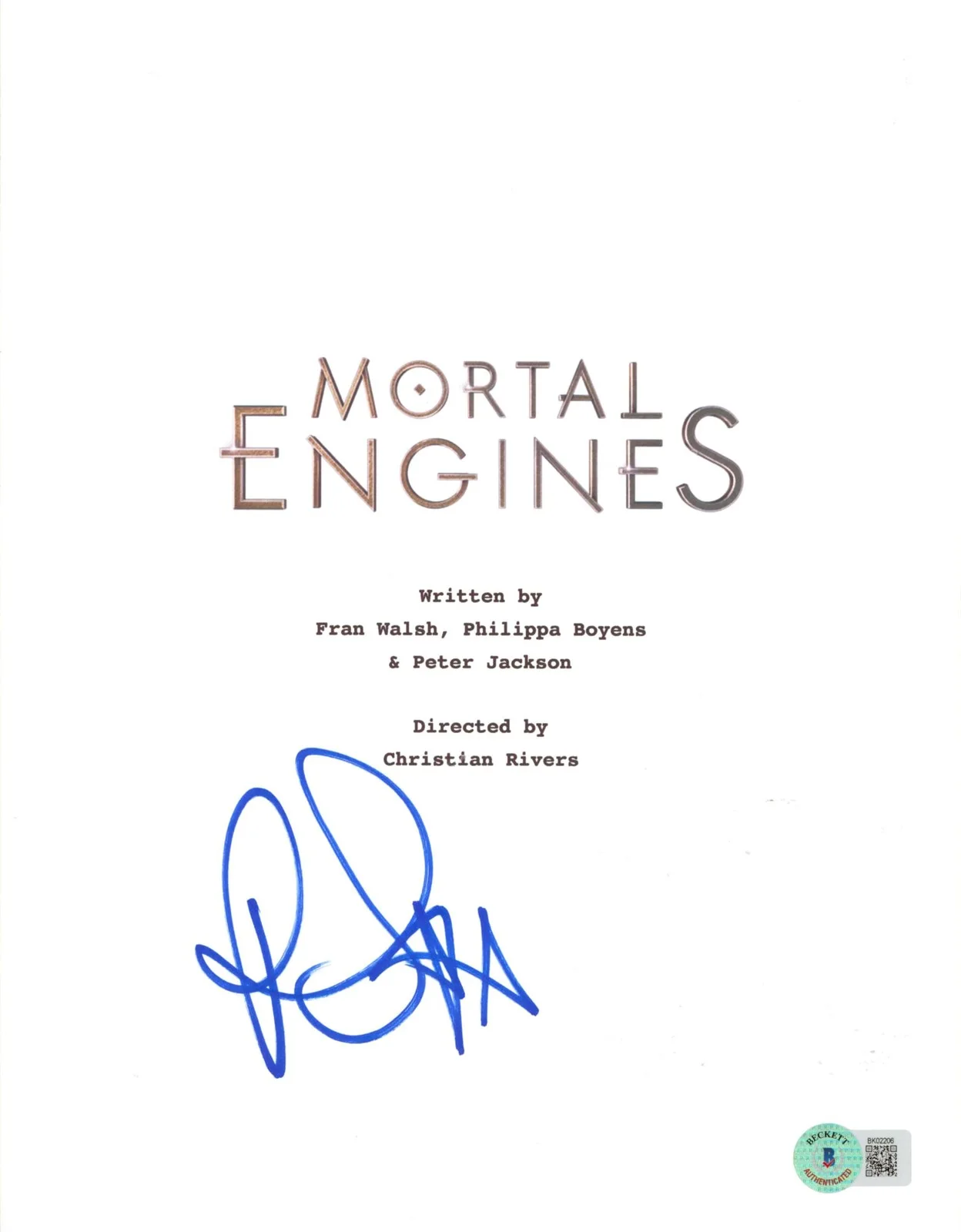 Robert Sheehan — Robert Sheehan Mortal Engines Authentic Signed Script Cover BAS #BK02206, изображение 3