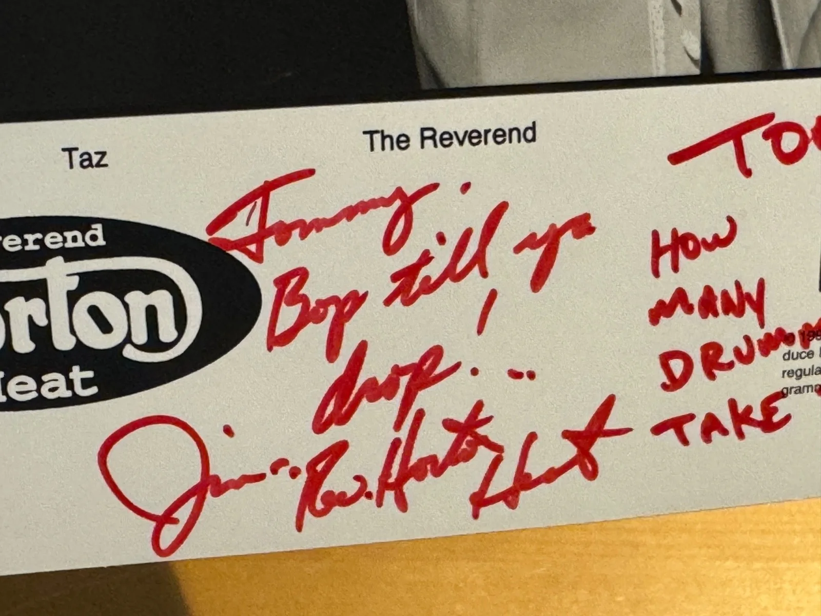 Signed REVEREND HORTON HEAT 8"x10" Promo, image 3