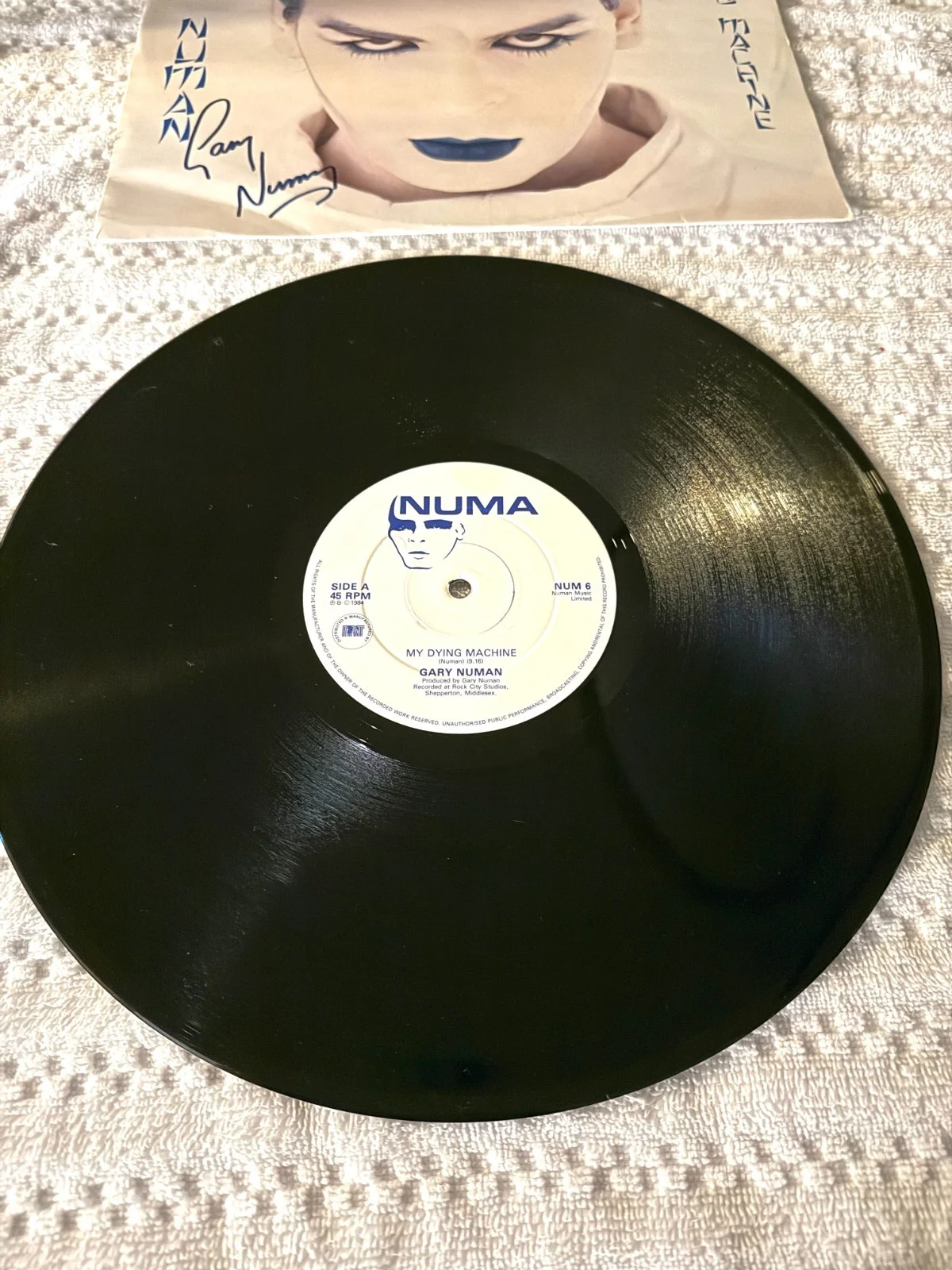 GARY NUMAN Signed "My Dying Machine" 12" Vinyl Single - Rare Autographed 1984 Nu, image 3