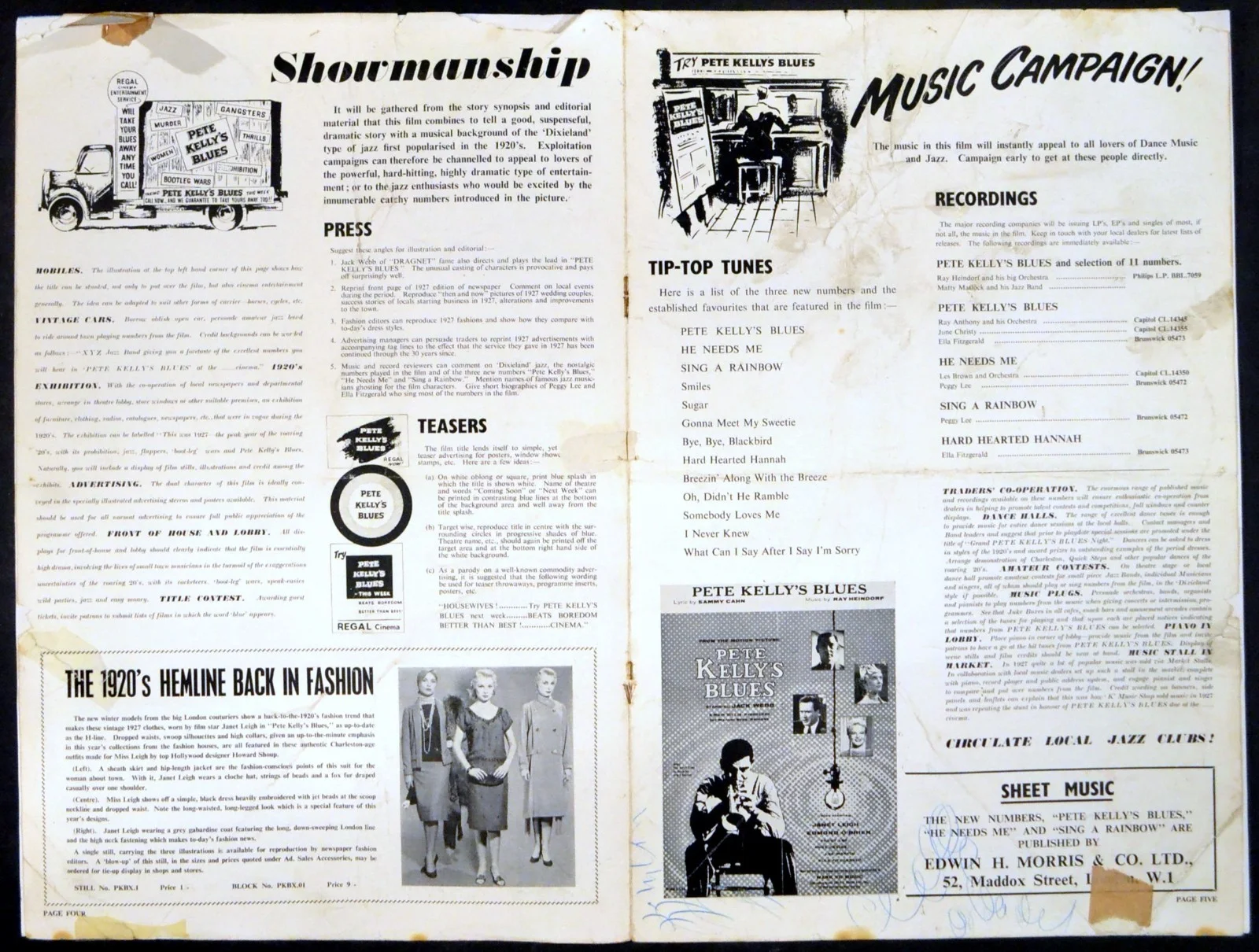 PETE KELLY’S BLUES 1955 Jack Webb, Janet Leigh Edmond O'Brien JAZZ CAMPAIGN BOOK, image 3