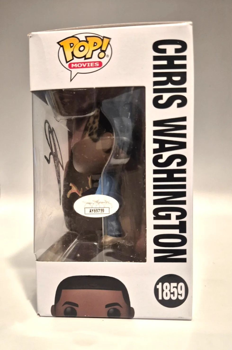 JORDAN PEELE — JORDAN PEELE SIGNED AUTOGRAPHED CHRIS WASHINGTON GET OUT FUNKO POP 1859 JSA COA, изображение 3