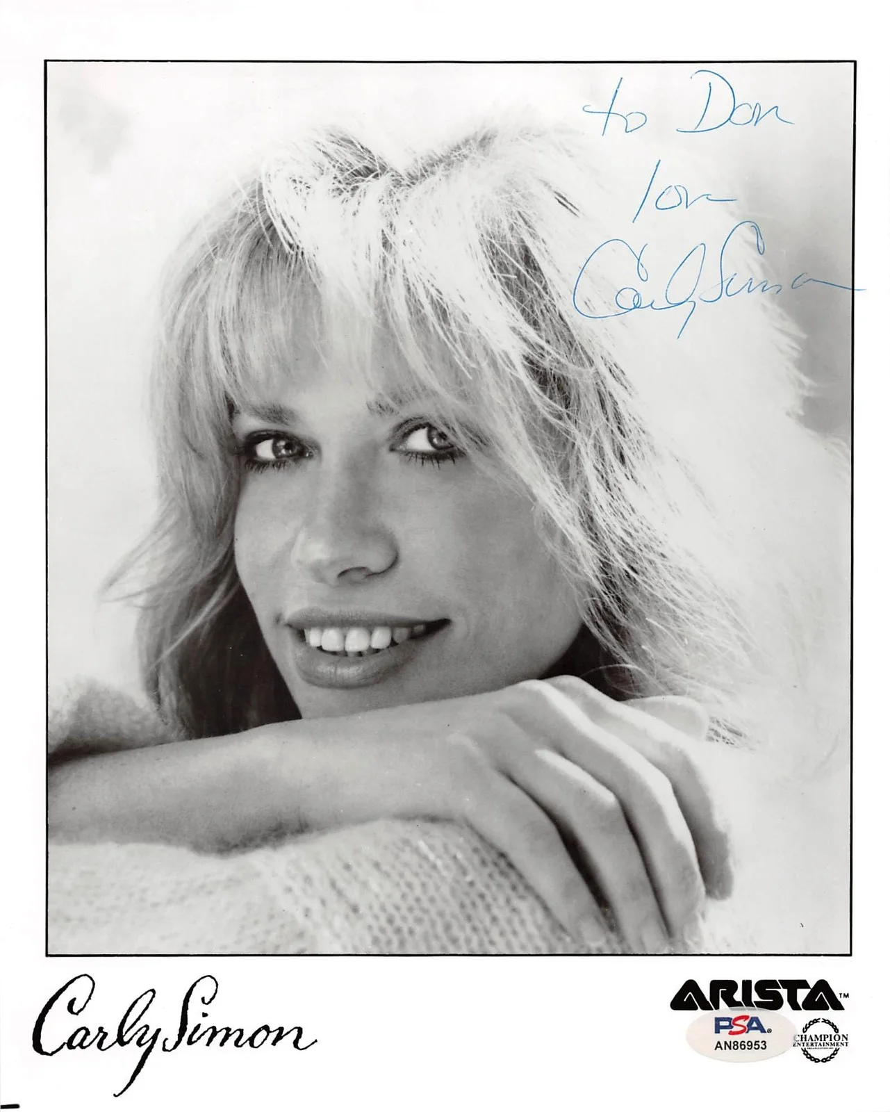 Carly Simon — Carly Simon Musician To Don Love Authentic Signed 8x10 Photo PSA/DNA #AN86953, изображение 3