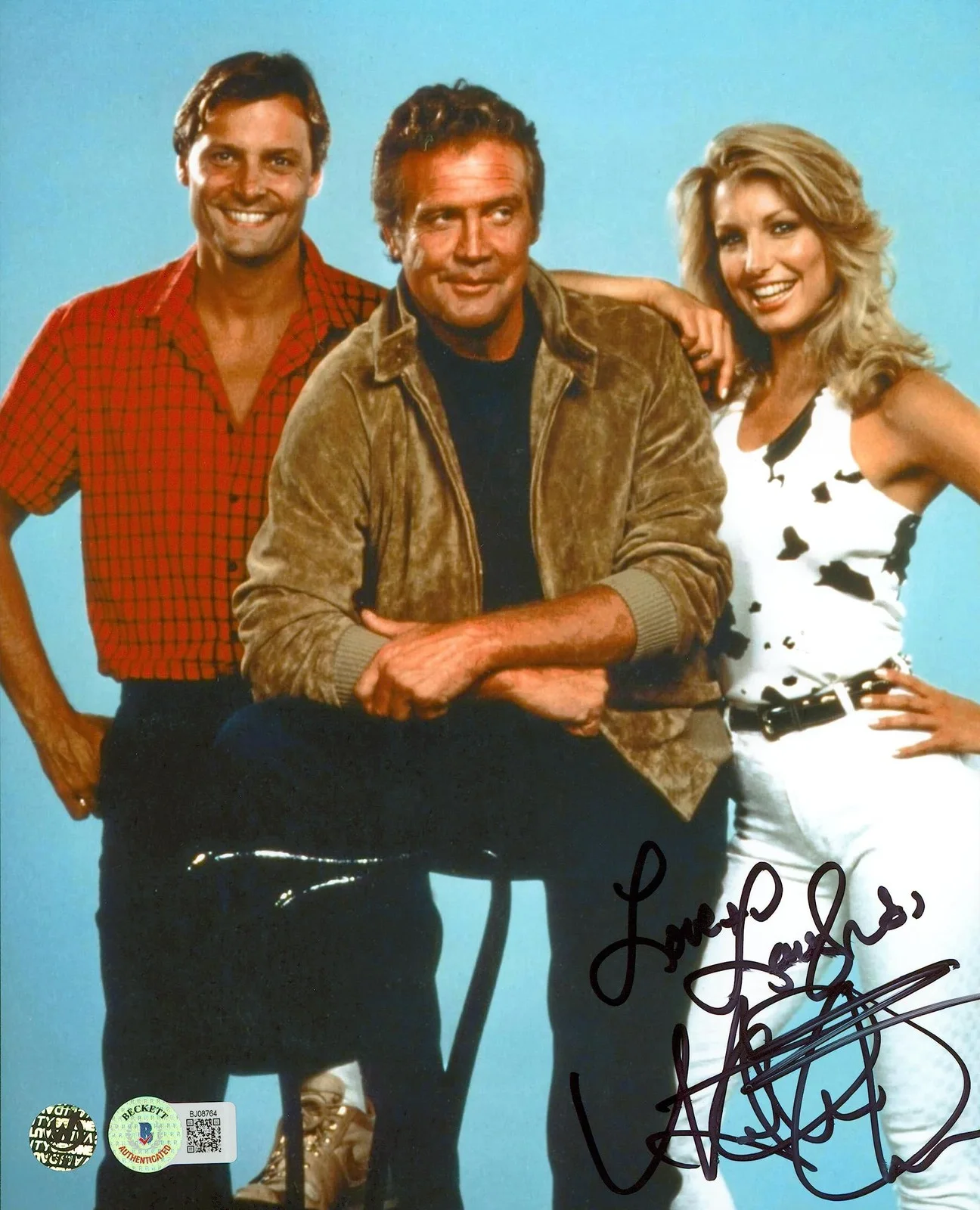 Heather Thomas — Heather Thomas The Fall Guy "Love & Laughs" Signed 8x10 Photo BAS #BJ08764, image 4