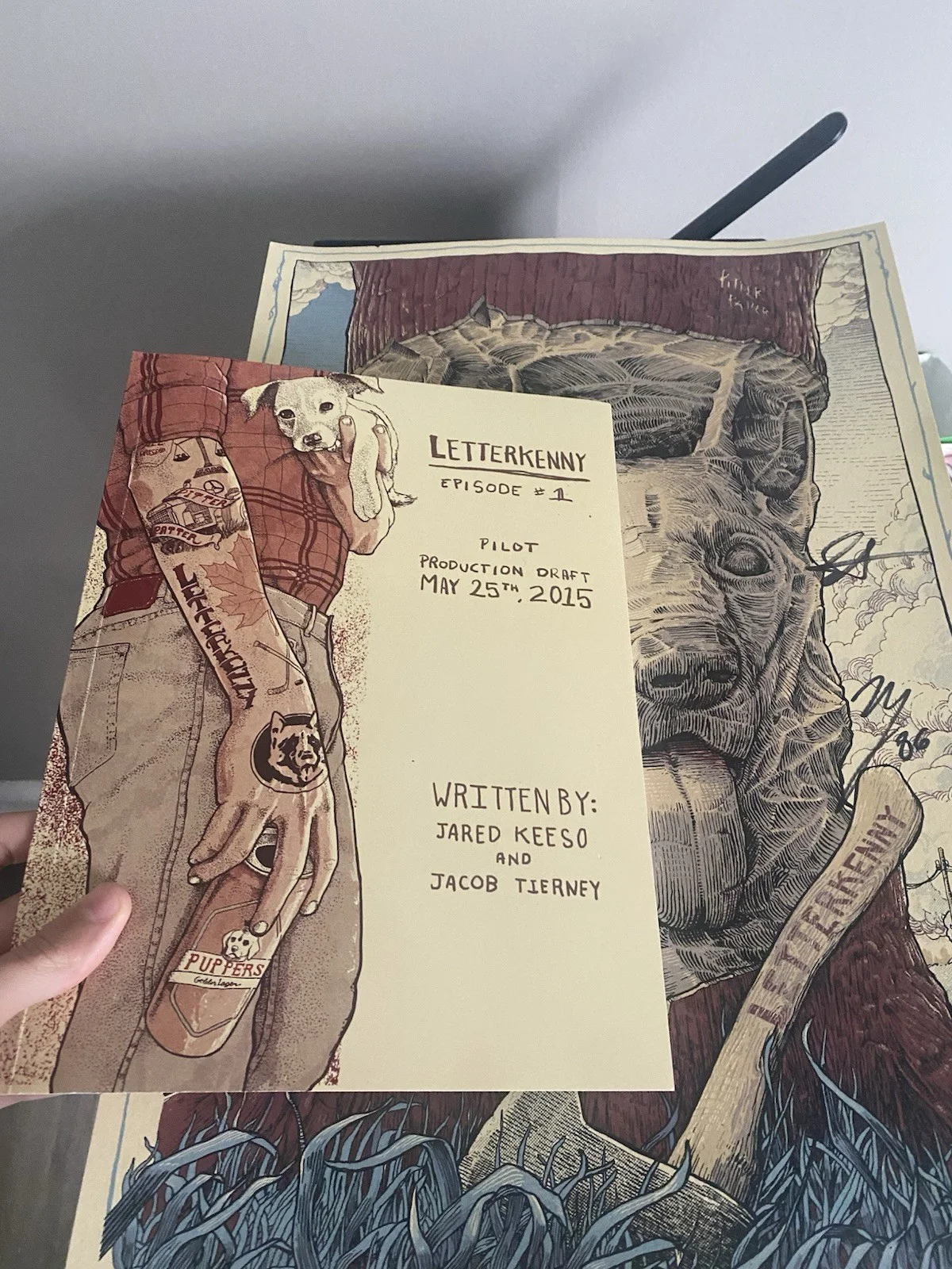 Letterkenny Original Autographed Poster, VIP Pass & Signed Pilot Script, image 2